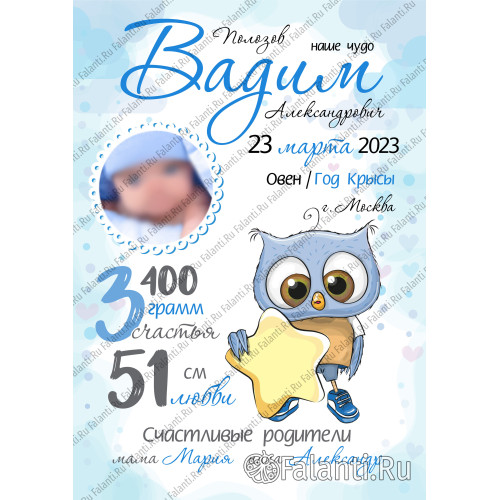 Метрика ребенка Плакат №4