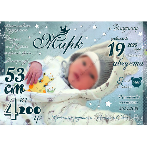 Метрика ребенка Плакат №21