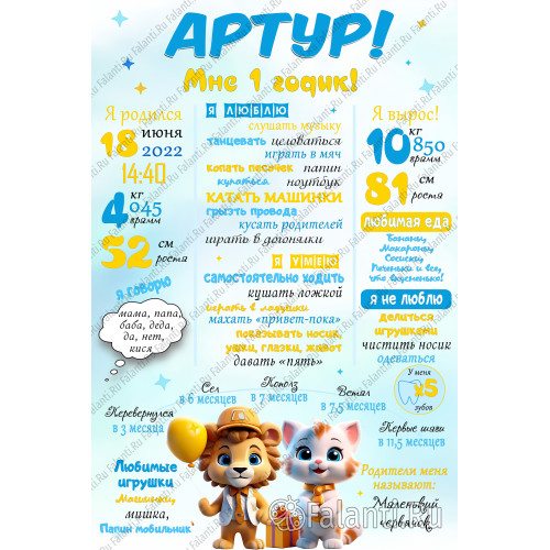 Метрика ребенка Плакат №29