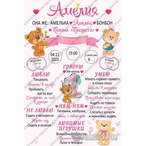 Метрика ребенка Плакат №32