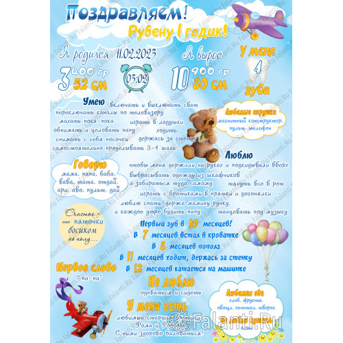 Метрика ребенка Плакат №38