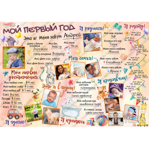 Плакат "Мой первый годик" №100