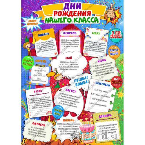 Наши именинники №2 Дни рожденья круглый год