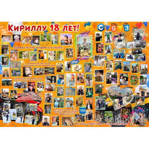Плакат на День рождения 18 лет №40